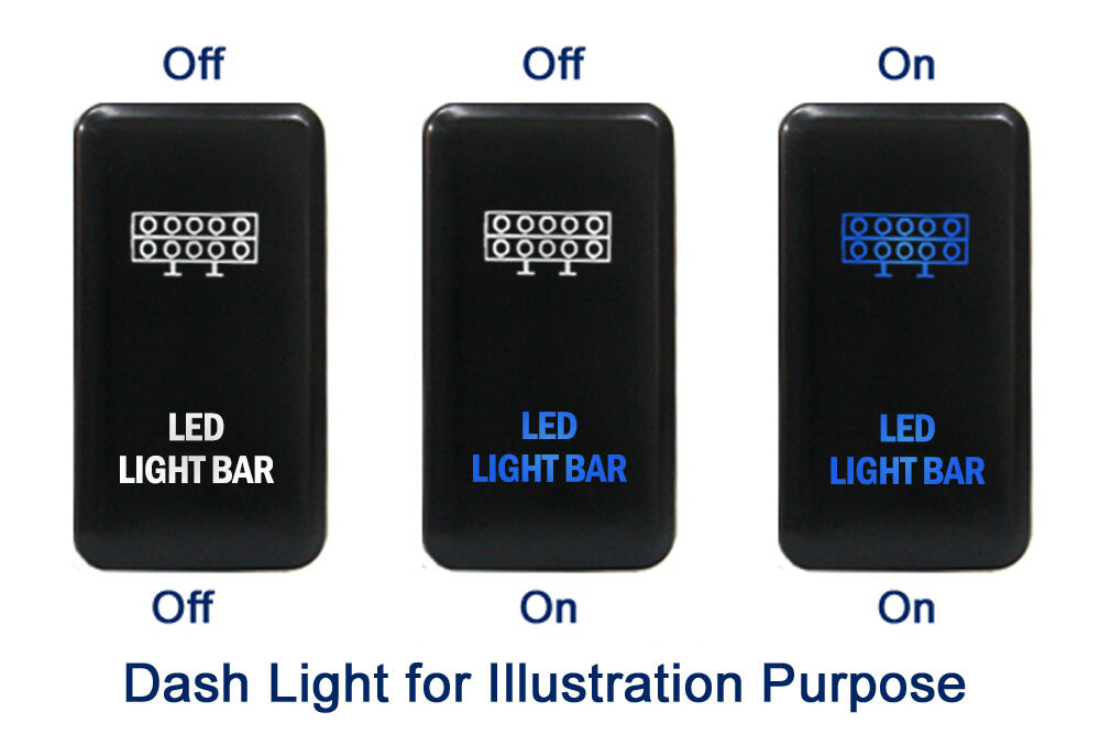 Light Illumination effect of AOBSW800 series HILUX, PRADO & TUNDRA Push Button Switch with dual LED LIGHTS in GREEN