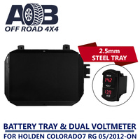 Battery Tray  & Red Volt Meter for Holden Colorado 7 RG Black