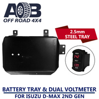 Battery Tray & RED Volt Meter for ISUZU D-Max DMAX 06/2012 - 2019 in Black