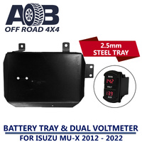 Battery Tray & RED Volt Meter for ISUZU MU-X 06/2012 - 2022 BLACK