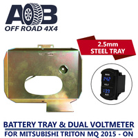 Battery Tray with Blue Volt Meter for Mitsubishi Triton MQ MR 2015 - Onwards