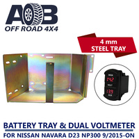 Battery Tray & Red Volt Meter for Nissan Navara D23 NP300 09/2015~ON