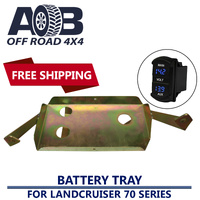 Battery Tray with Blue Volt Meter for Toyota LandCruiser 70 series