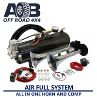 12 Volt 120psi Compressor, 3L Tank and 2 trumpets Horn Universal Full System