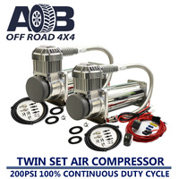 12 Volt 200psi Dual Twin Compressors chrome body for Nissan/Holden/Mitsubishi/Toyota Hilux Landcruiser 70 79 Prado 150 etc.