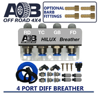 Diff Breather Kit 4 Port fits Toyota Hilux N70 KUN26R KUN26