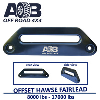 Winch Offset Hawse Fairlead Alloy in Black