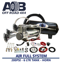 12 Volt 200psi compressor, 6 Litre tank and 3 trumpets Horn Universal Full System for Nissan/Holden/Mitsubishi/Toyota Hilux etc