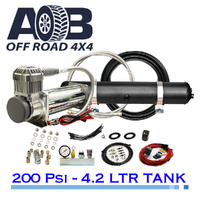 12 Volt 200 Psi Air Compressor 4.2L 200 Psi Steel Air Tank Pro-Max Series Universal Full System for Nissan/Holden/Mitsubishi/Toyota Hilux etc