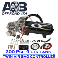 12 Volt Double Ended 200psi compressor+9L tank + 60psi Air Bag Controller Universal Full System for Nissan/Holden/Mitsubishi/Toyota Hilux etc