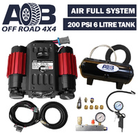 12 Volt 200psi Twin Air Compressor 6 Litre 200 Psi Air Tank Universal Full System for Nissan/Holden/Mitsubishi/Toyota Hilux etc