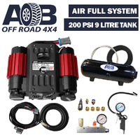 12 Volt 200psi Twin Air Compressor 9 Litre 200 Psi Air Tank Universal Full System for Nissan/Holden/Mitsubishi/Toyota Hilux etc