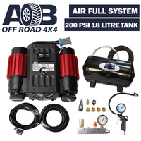 12 Volt 200psi Twin Air Compressor 18 Litre 200 Psi Air Tank Universal Full System for Nissan/Holden/Mitsubishi/Toyota Hilux etc