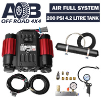 12 Volt 200psi Twin Air Compressor 4.2 Litre 200 Psi Air Tank Pro Max Series Universal Full System for Nissan/Holden/Mitsubishi/Toyota Hilux etc