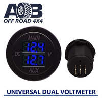 12/24V AUX LED Dual Voltmeter Battery Monitor Voltage Gauge BLUE
