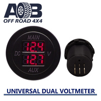 12/24V AUX LED Dual Voltmeter Battery Monitor Voltage Gauge RED