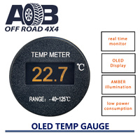 12V Mini OLED Temp Meter AMBER