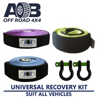 Winch Recovery Kit with Snatch Strap, Extension Strap, Tree Protector Bridle & Shackles