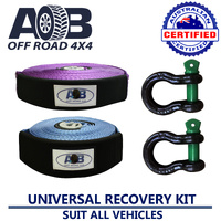 Winch Recovery Kit with Snatch Strap, winch Extension Strap & Shackles