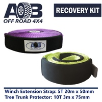Recovery Kit 1 x Tree Trunk Protector 10000kg 10T + 1 x Winch Extension Strap 5T for Toyota/Nissan/Holden/Mitsubishi etc