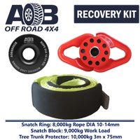 Recovery Kit 1 x Black Snatch Ring 8T + 1 x Snatch Block 9T + 1 x Tree Trunk Protector 10T