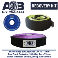 Recovery Kit 1 x Blue Snatch Ring 8T + 1 x Winch Extension Strap 5T + 1 x Bridle 10T for Toyota/Nissan/Holden/Mitsubishi etc