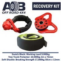 Recovery Kit 1 x Soft Shackle 17T + 1 x Tree Trunk Protector 10T + 1 x Snatch Block 9T for Toyota/Nissan/Holden/Mitsubishi etc