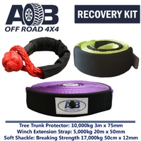 Recovery Kit 1 x Bridle 10T + 1 x Winch Extension Strap 5T + 1 x Soft Shackle 17T for Toyota/Nissan/Holden/Mitsubishi etc