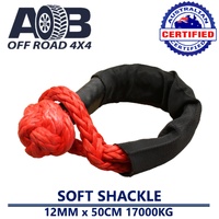 Recovery Kit Red Soft Shackle Recovery Rope 50cm Breaking Strength of 17T 17,000kg for Toyota/Nissan/Holden/Mitsubishi etc