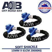 Recovery Kit 3 x Blue Soft Shackle Recovery Rope 61cm Breaking Strength of 20T 20,000kg for Toyota/Nissan/Holden/Mitsubishi etc
