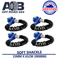Recovery Kit 4 x Blue Soft Shackle Recovery Rope 61cm Breaking Strength of 20T 20,000kg for Toyota/Nissan/Holden/Mitsubishi etc