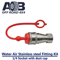 Water Air Stainless steel Fitting Kit 1/4 Socket with dust cap