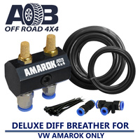Diff Breather Deluxe Kit 114BL 2 Port fits VW Amarok 2.0L ONLY black hose