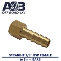 Straight 1/8'' BSP Female to 8mm Barb Fitting Brass