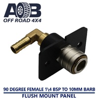 Flush Mount Nitto Air Fitting 90 degree female 1/4 bsp to 10mm Barb without Cap