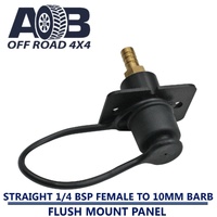 Flush Mount Nitto Air Fitting Straight 1/4'' BSP Female to 10mm barb with Black Cap