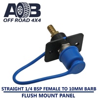 Flush Mount Nitto Air Fitting Straight 1/4'' BSP Female to 10mm barb with Blue Cap