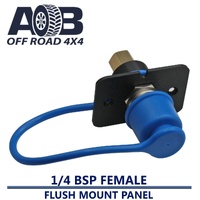 Flush Mount Nitto Air Fitting Straight 1/4'' BSP Female with Blue Cap