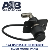 Flush Mount Nitto Air Fitting 1/4" BSP Male 90 Degree with Black Cap
