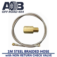 Extreme High Temp Steel Braided Hose 1 meter + Check Valve