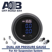 Air Pressure Gauge Dual Digital Display BLUE + 1/8NPT Sensor Air Ride Suspension