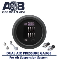 Air Pressure Gauge Dual Digital Display WHITE + 1/8NPT Sensor Air Ride Suspension