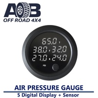 5 in 1 Air Pressure Gauge Digital Display + 1/8NPT Sensor  LED White
