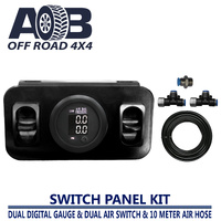 Pressure Gauge Panel with Dual Digital Gauge White + Dual Air Switch + 10 meter Air Hose