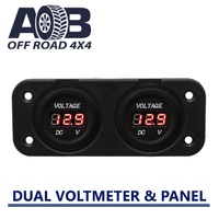 Dual Volt Meter Battery Monitor Voltage Gauge with Panel LED red
