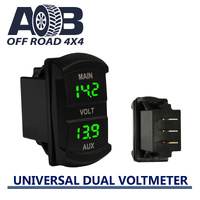 Dual VoltMeter Battery Monitor Voltage Gauge in GREEN