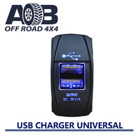 USB Charger 600s Rocker Switch Size in Blue