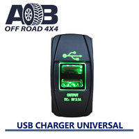USB Charger 600s Rocker Switch Size in GREEN