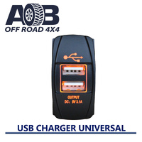 USB Charger 600s Rocker Switch Size in AMBER