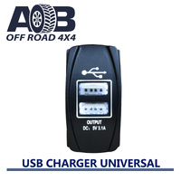USB Charger 600s Rocker Switch Size in WHITE